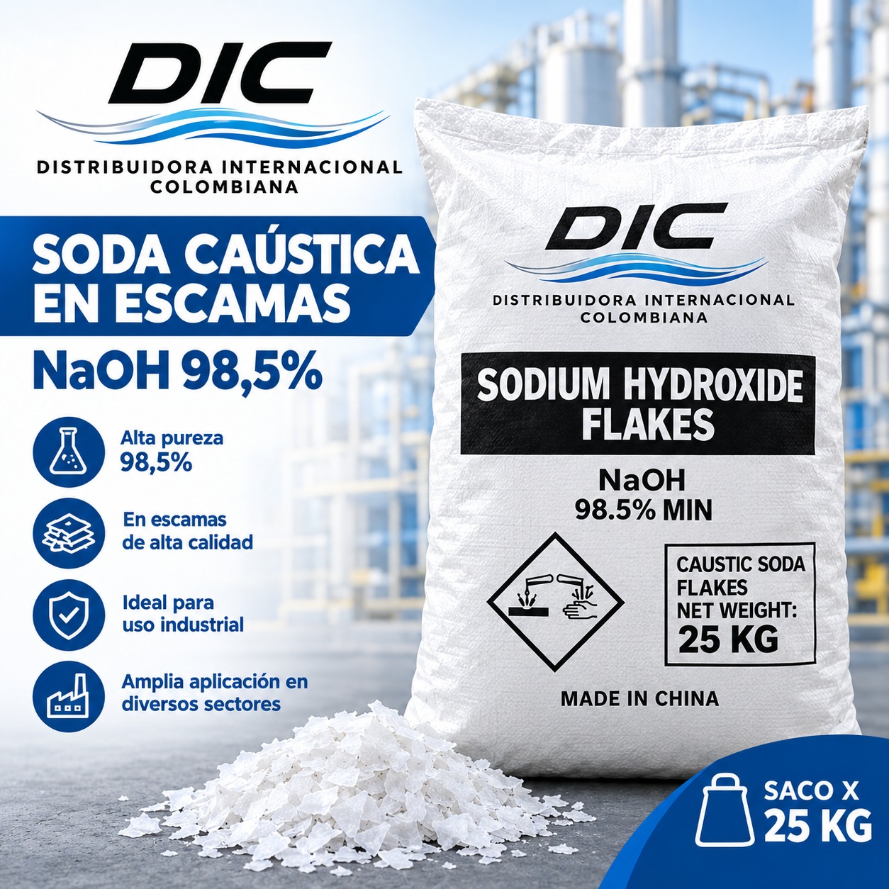 Soda Cáustica en Escamas